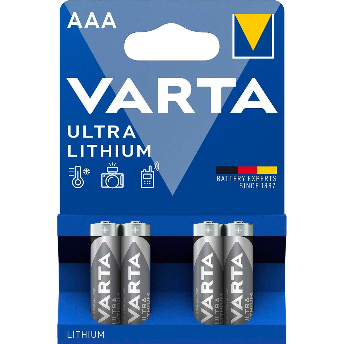 Lithium battery AAA | 1.5 V DC | 1100 mAh | 4-Blister card | Grey/Silver