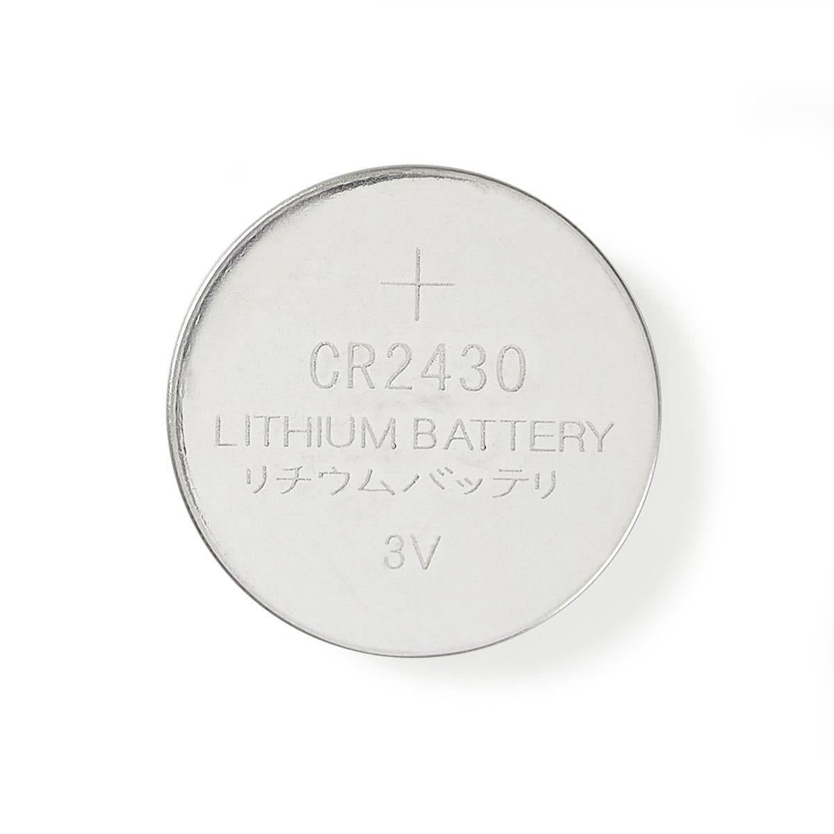 Lithium button cell battery CR2430 | 3 V DC | 5-Blister | Silver