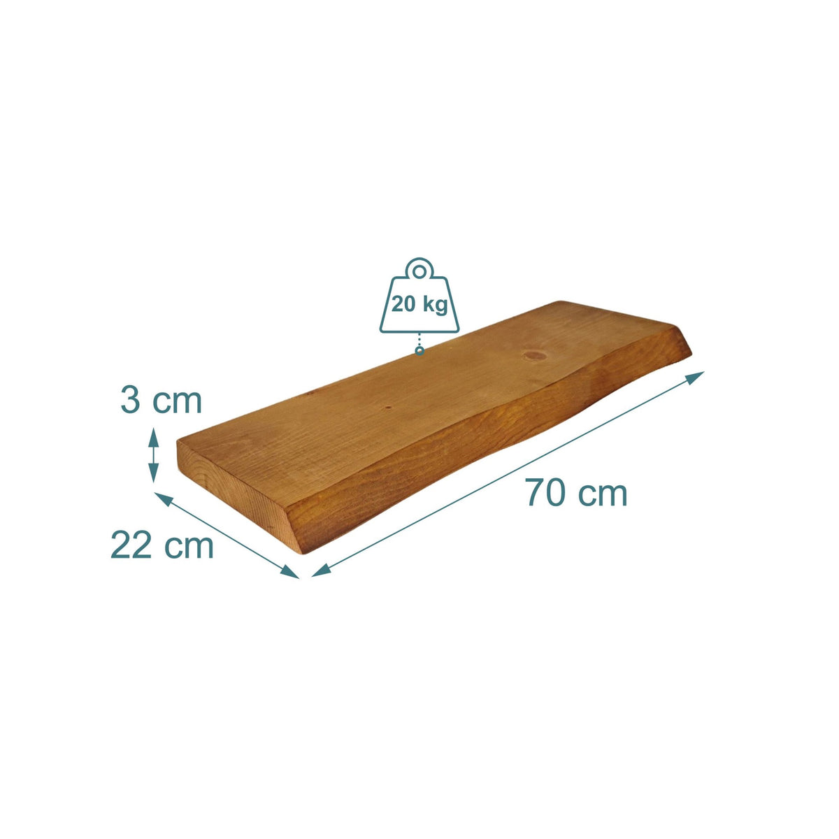 Live Edge Solid Wood Shelf – Rustic Floating Design