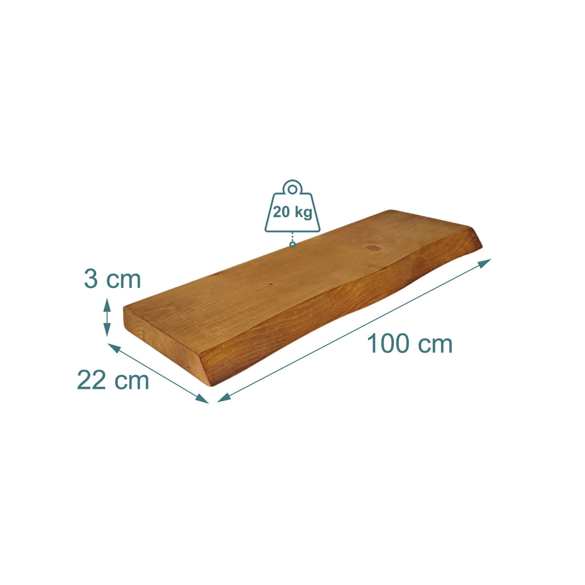 Live Edge Solid Wood Shelf – Rustic Floating Design