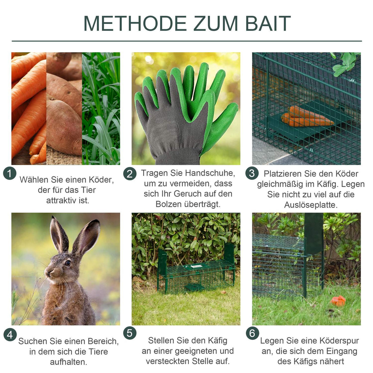 Live Trap, Marten Trap, Wire Trap With Double Door, Rat Trap, Steel, Dark Green, 60X18X20Cm