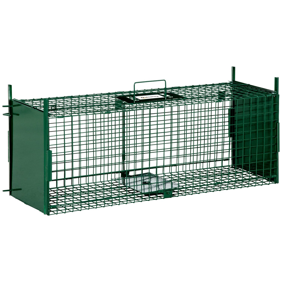 Live Trap Marten Trap With Double Door & Handle, Rat Trap, Steel, Dark Green, 80X25X30Cm