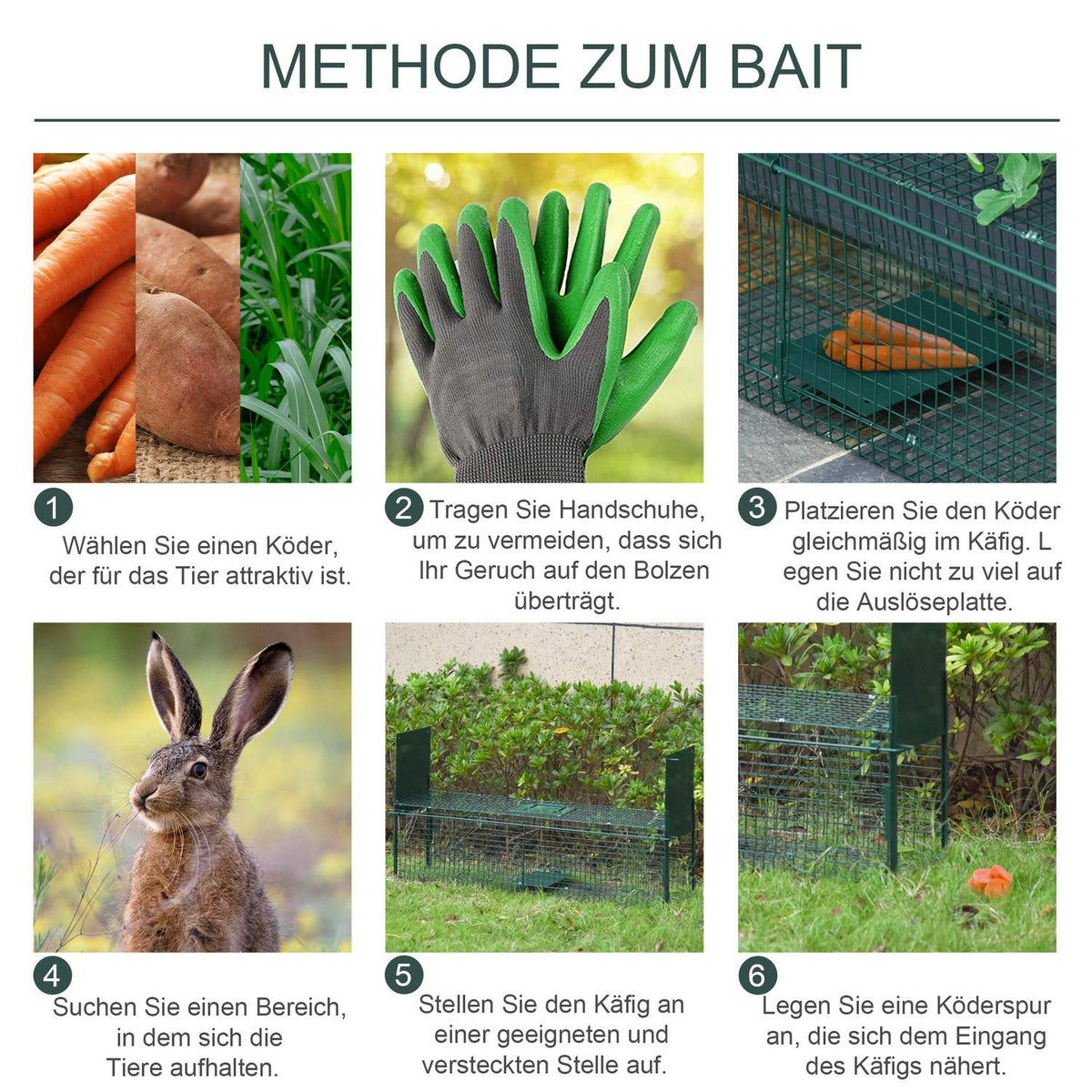 Live Trap Marten Trap With Double Door & Handle, Rat Trap, Steel, Dark Green, 80X25X30Cm