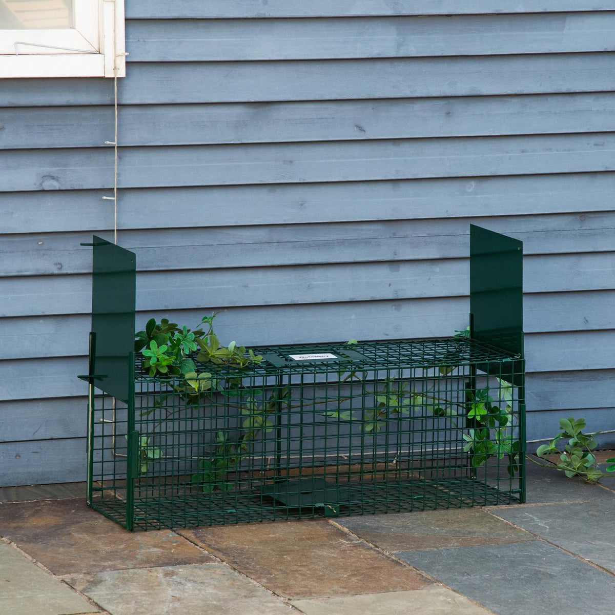 Live Trap Marten Trap With Double Door & Handle, Rat Trap, Steel, Dark Green, 80X25X30Cm