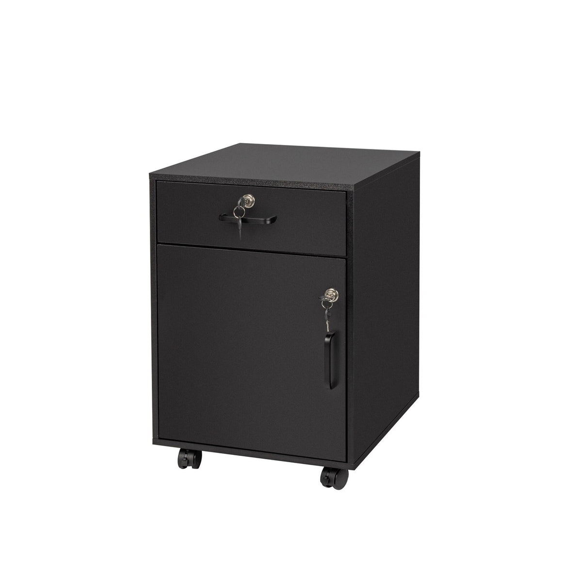 Lockable Mobile Pedestal with Drawer and Compartment