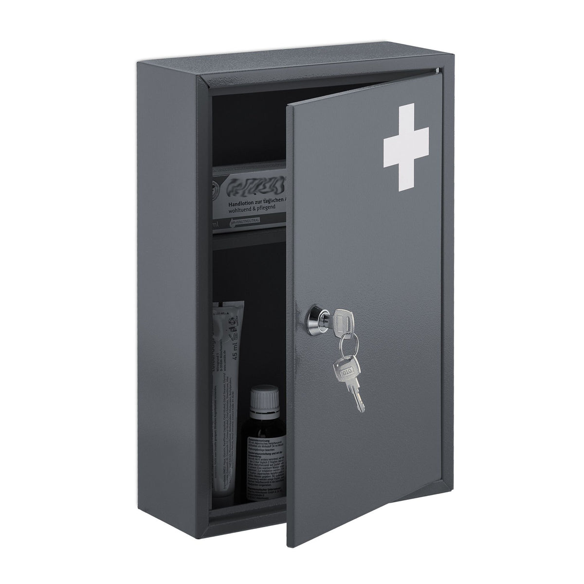 Lockable medicine cabinet