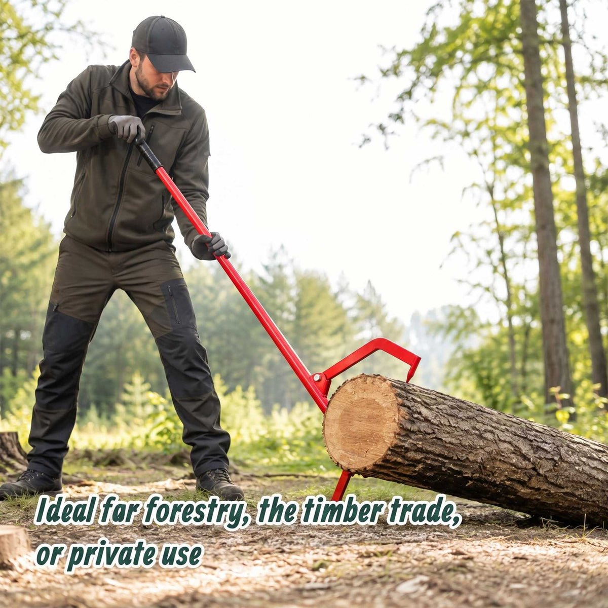 Log Lifter with Swivel Hook, Steel, Red/Black