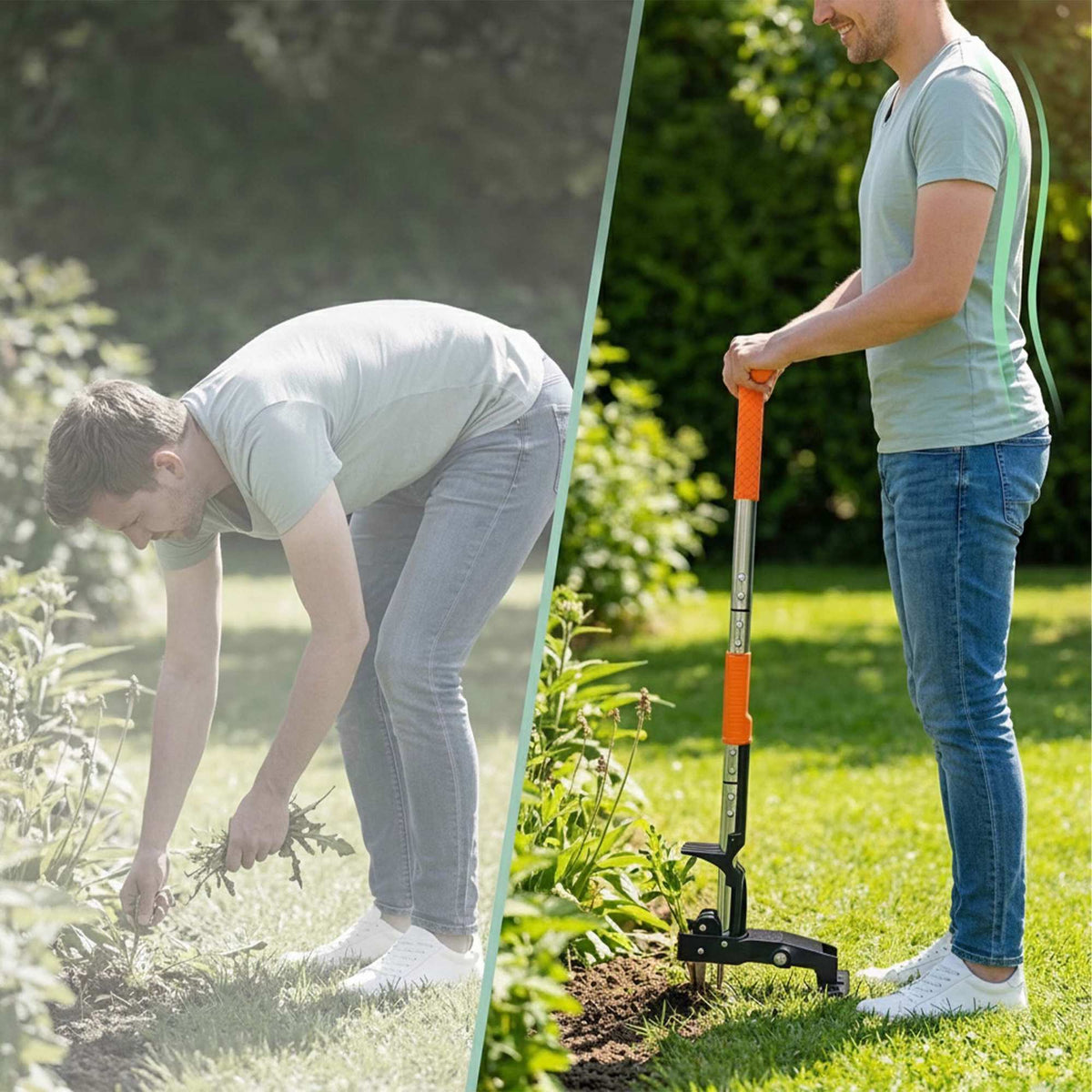 Long-Handled Dandelion Puller with Ejector, Steel
