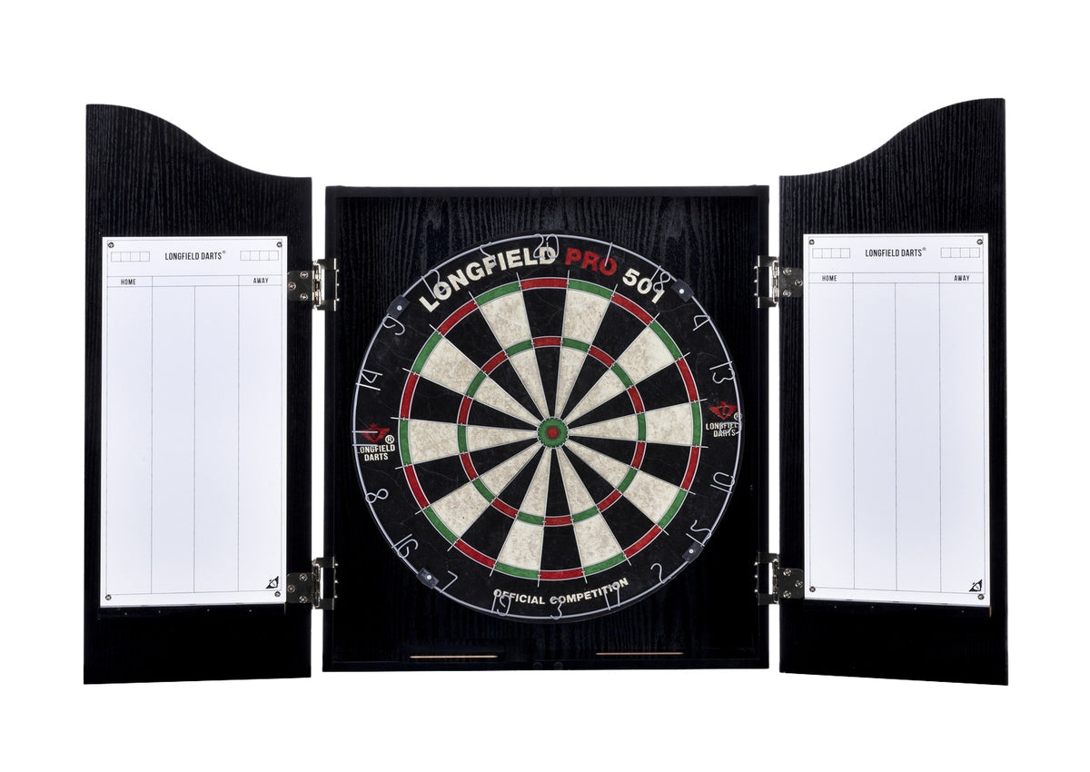 Longfield Darts Board, Cabinet And 2 Darts Sets