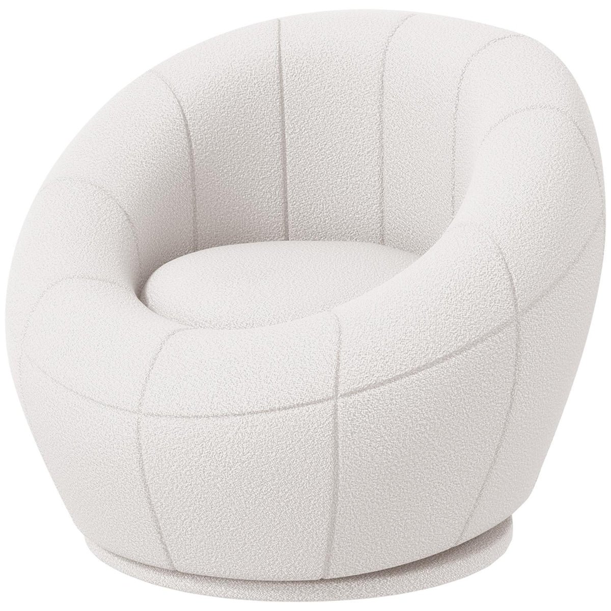 Lounge Chair Small Single Chair Swivel Upholstered Chair Armrest Chair Plush Chair for Living Room White