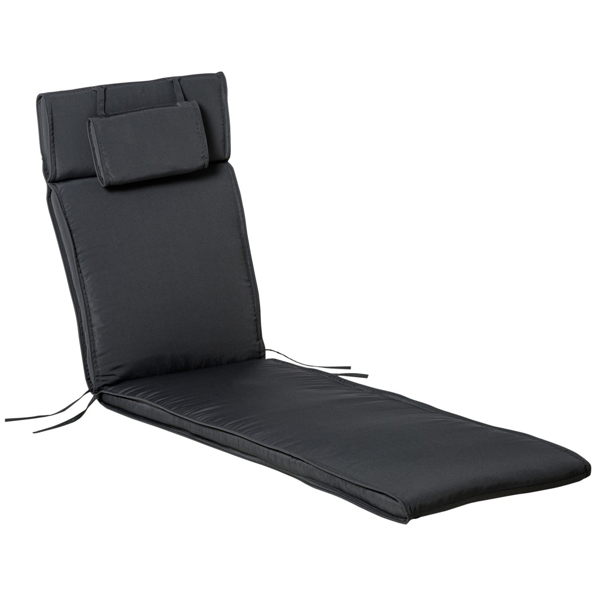 Lounger Cushion Lounger Cushion Garden Lounger With Removable Pillow Cover Polyester + Cotton Fiber Gray 198 X 53 X 5 Cm