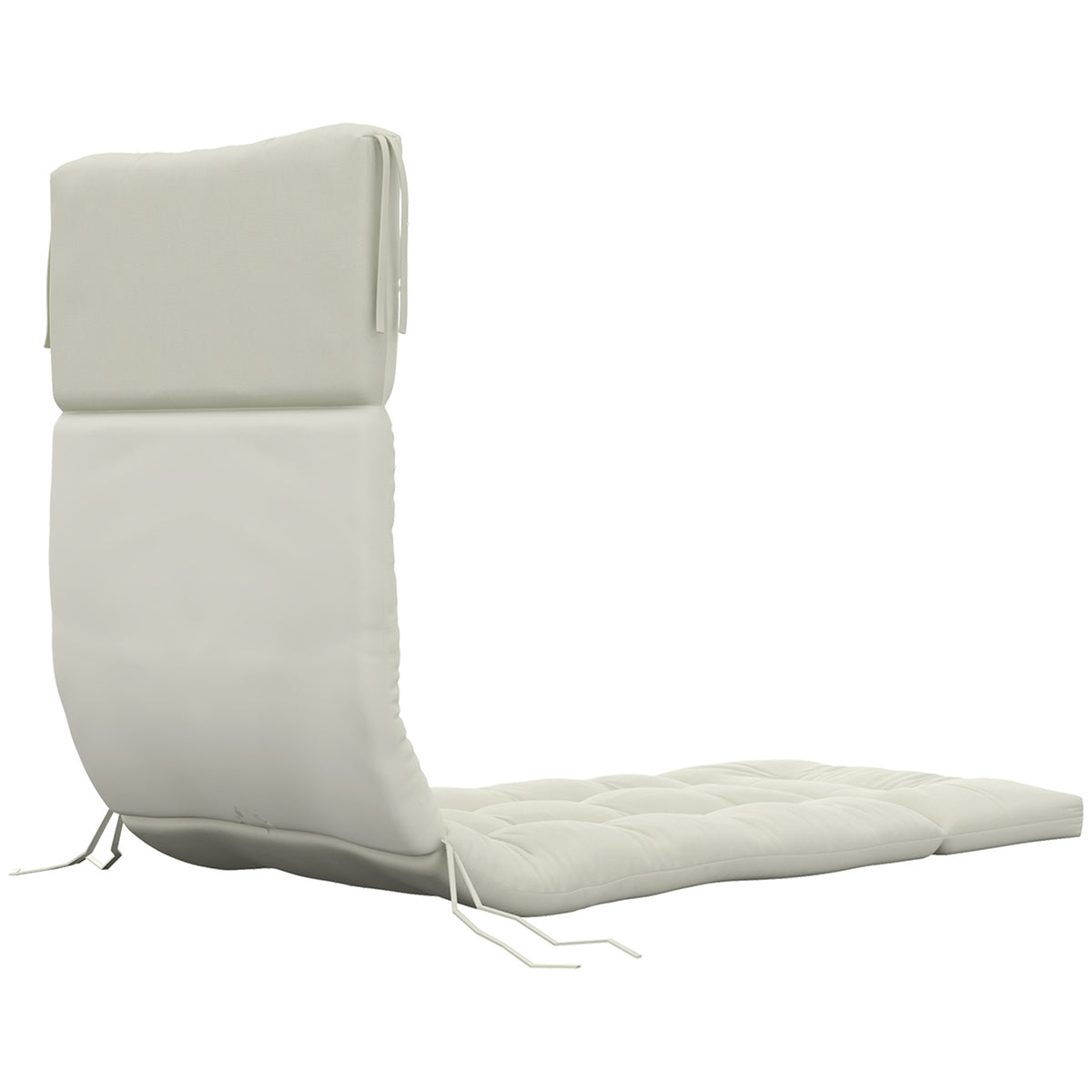 Lounger cushion upholstered sun lounger garden lounger polyester cream white 200x60x13cm