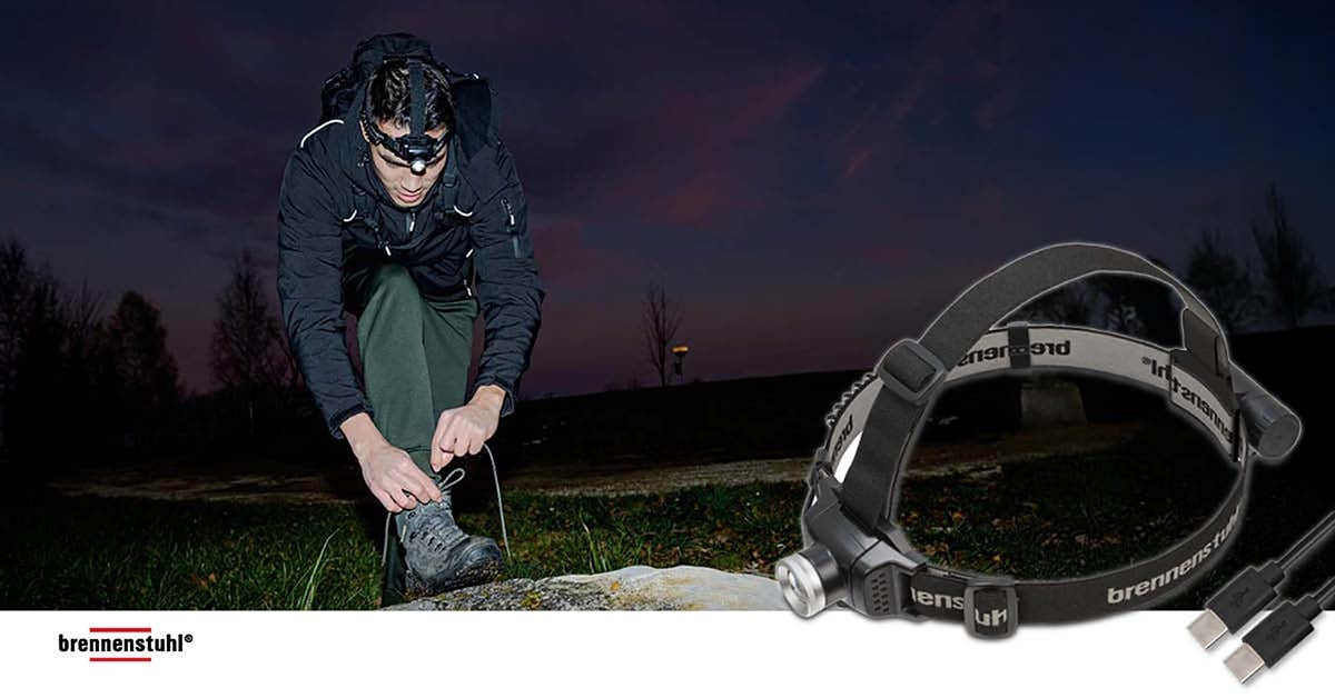 LuxPremium rechargeable LED Head Torch KL 251 AF / Headlight with CREE LED and rear red light