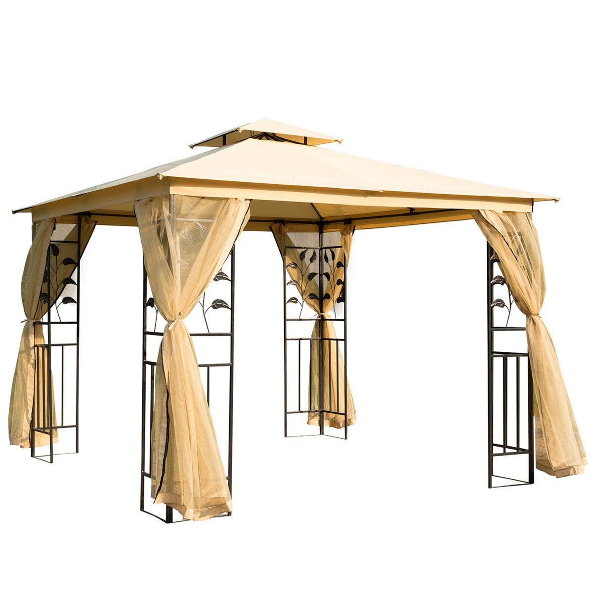 Luxury Pavilion 3X3 M Garden Pavilion Party Tent Marquee Garden Tent Pagoda Beige