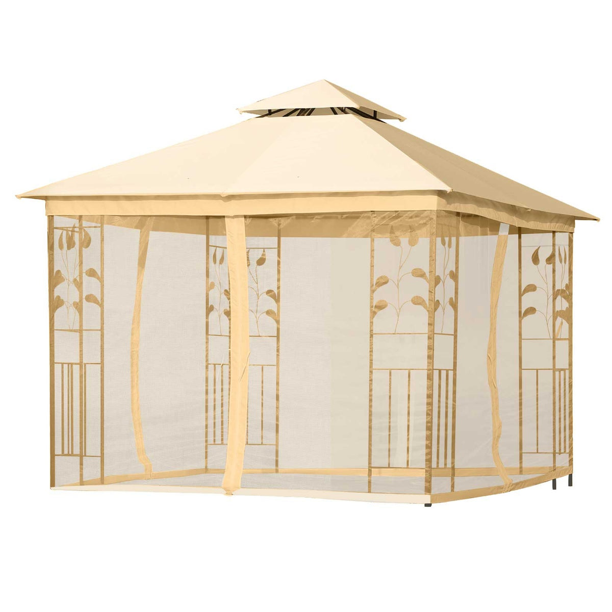 Luxury Pavilion 3X3 M Garden Pavilion Party Tent Marquee Garden Tent Pagoda Beige