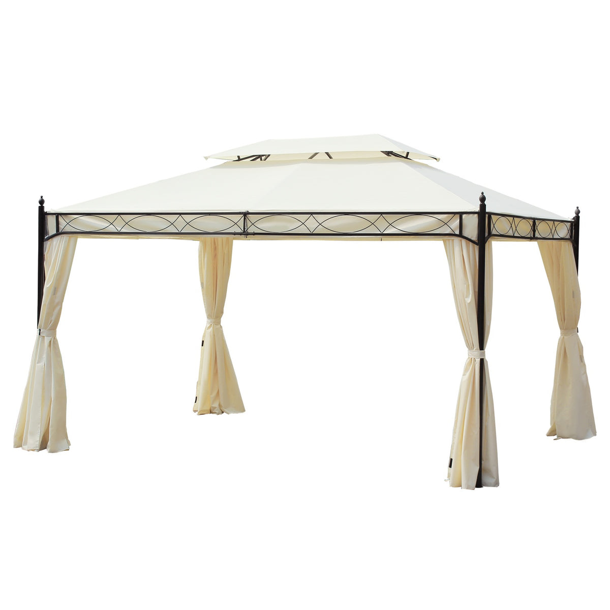 Luxury pavilion garden pavilion 3x4 m cream, party tent marquee garden tent pagoda for garden and terrace
