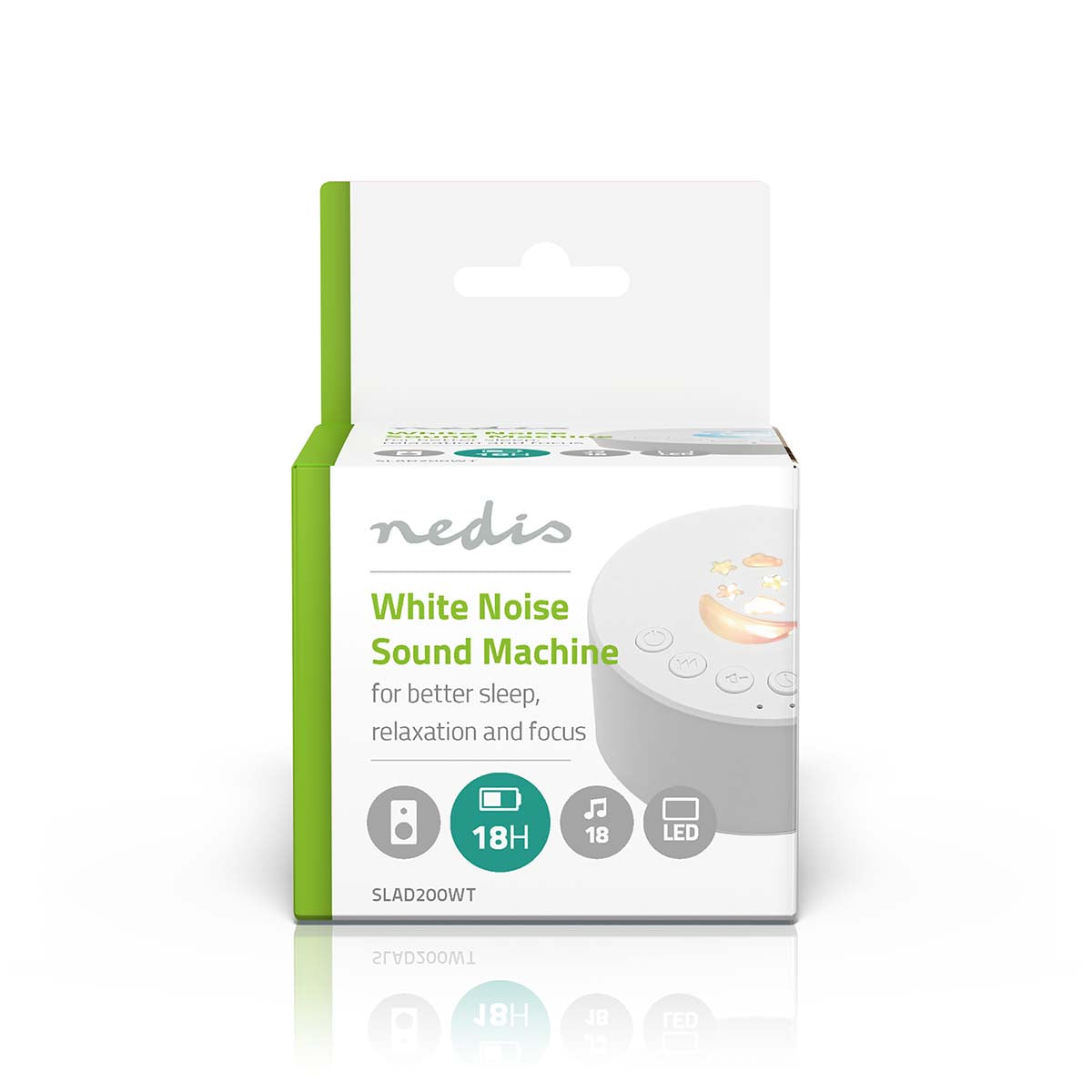 Machine for White Noise | 18 Sound Options | 1 W| Maximum battery life: 18 hours | Dimbara | Timer | White