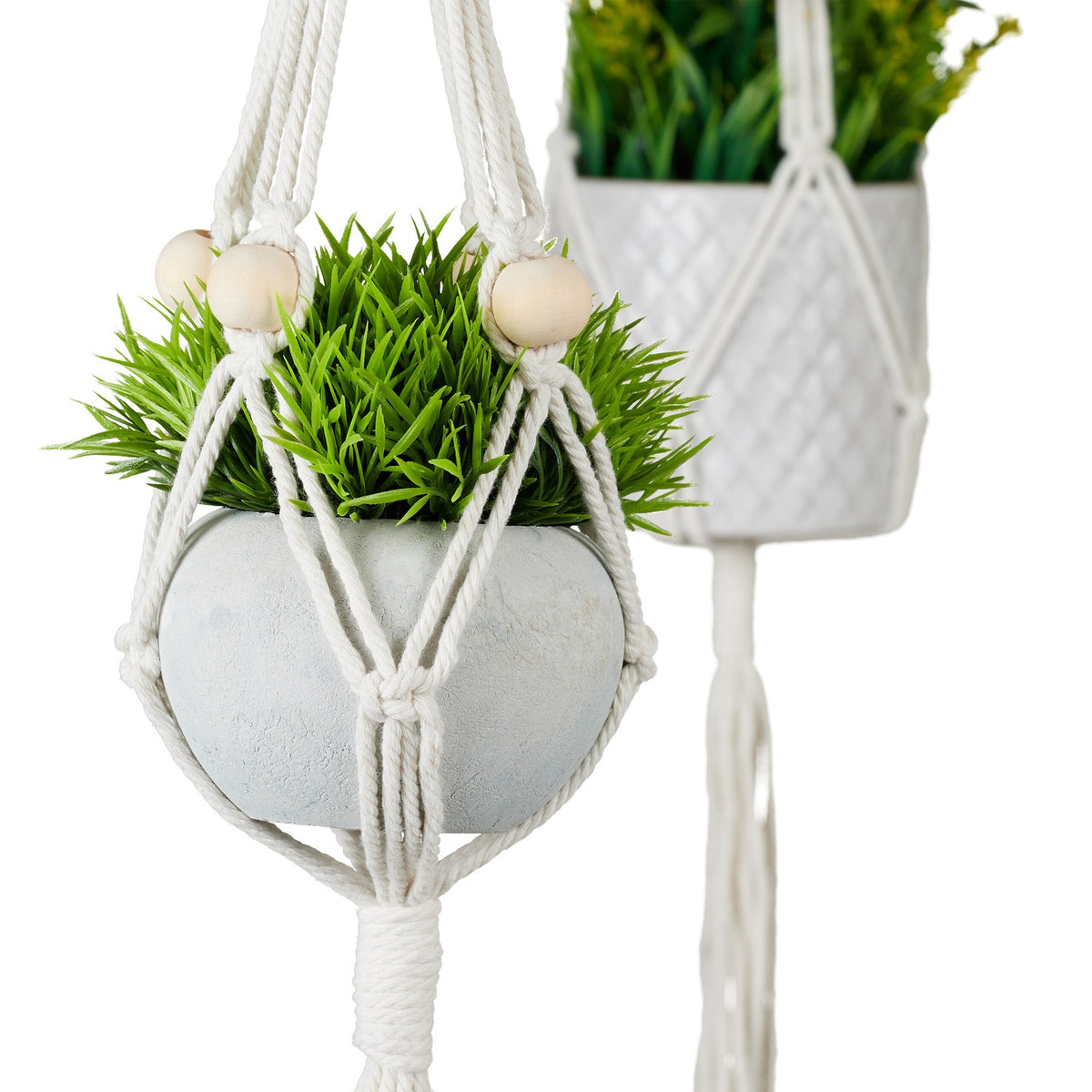 Macramé Plant Hanger Set, 7 Pieces, Various Sizes