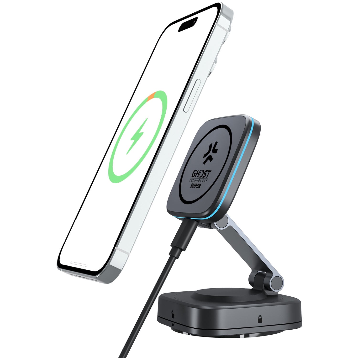 MagSafe-Compatible Magnetic Phone Mount, 15W Charger