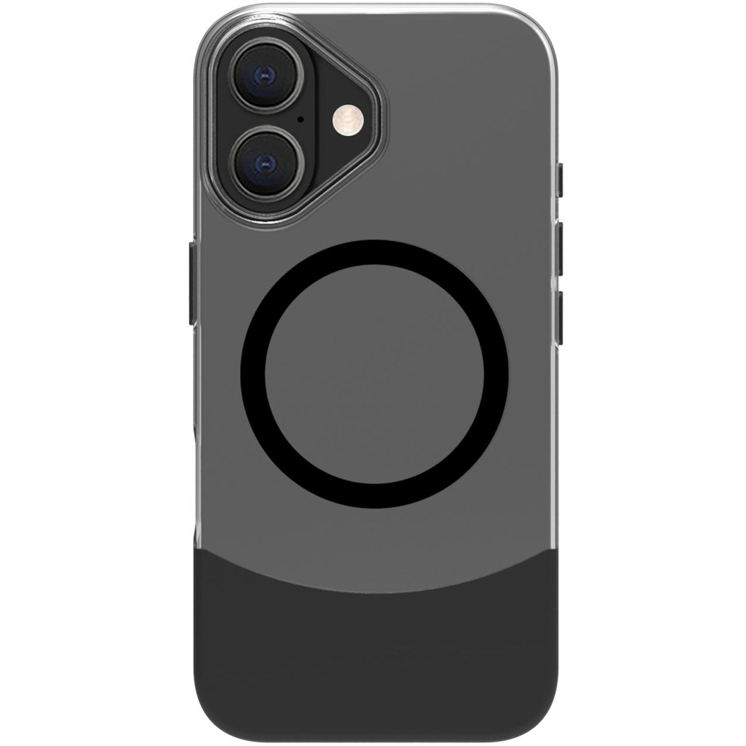 Magdual MagSafe compatible case iPhone 16 Black + Transparent