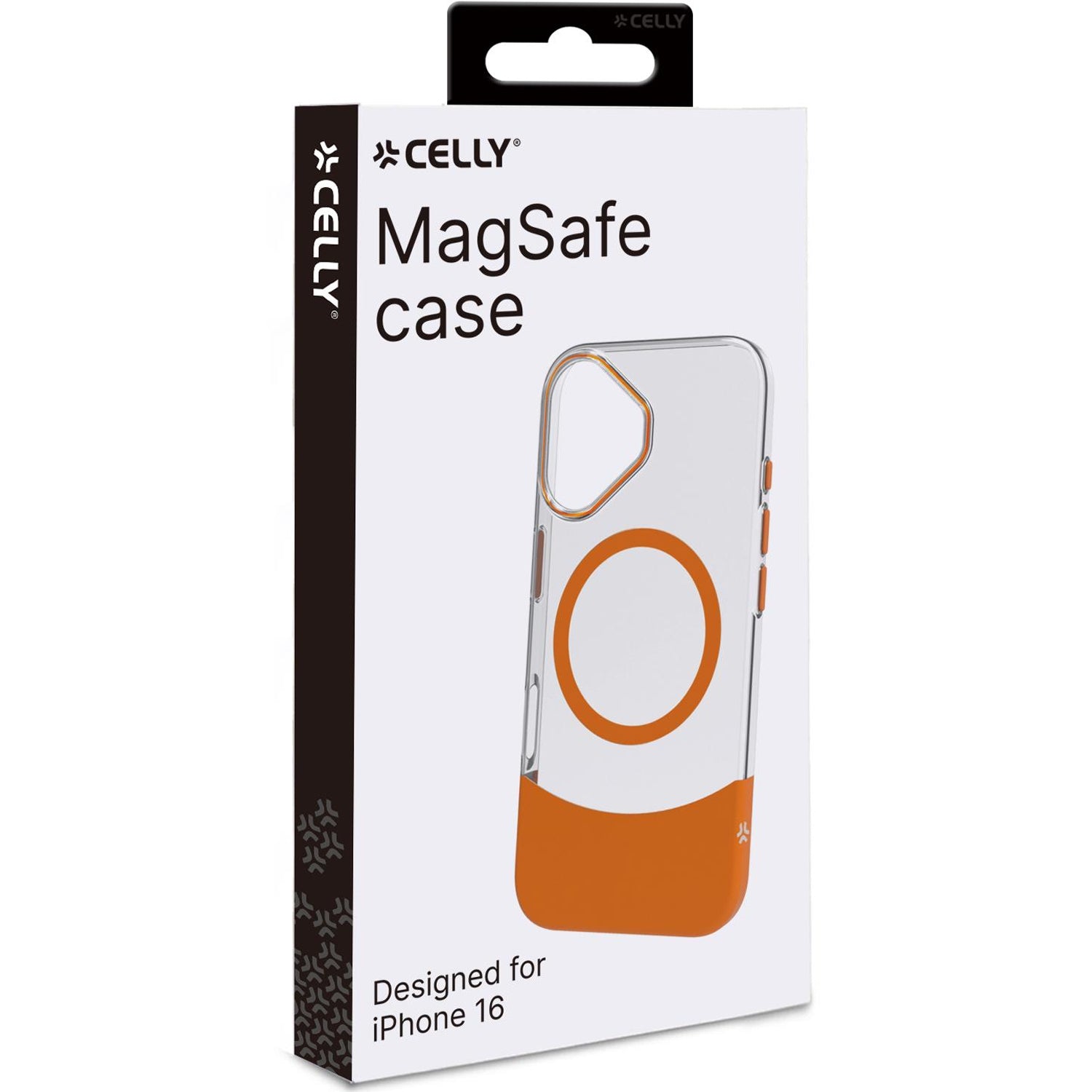 Magdual MagSafe compatible case iPhone 16 Orange + Transparent