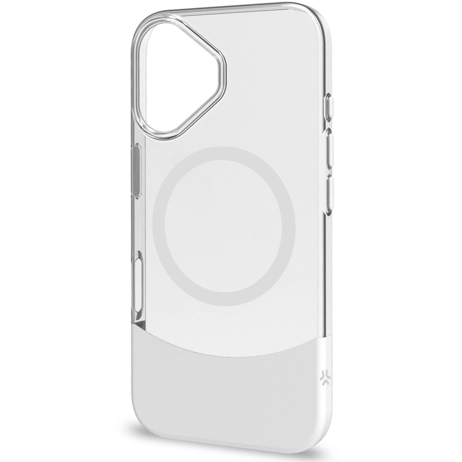 Magdual MagSafe compatible case iPhone 16 White + Transparent