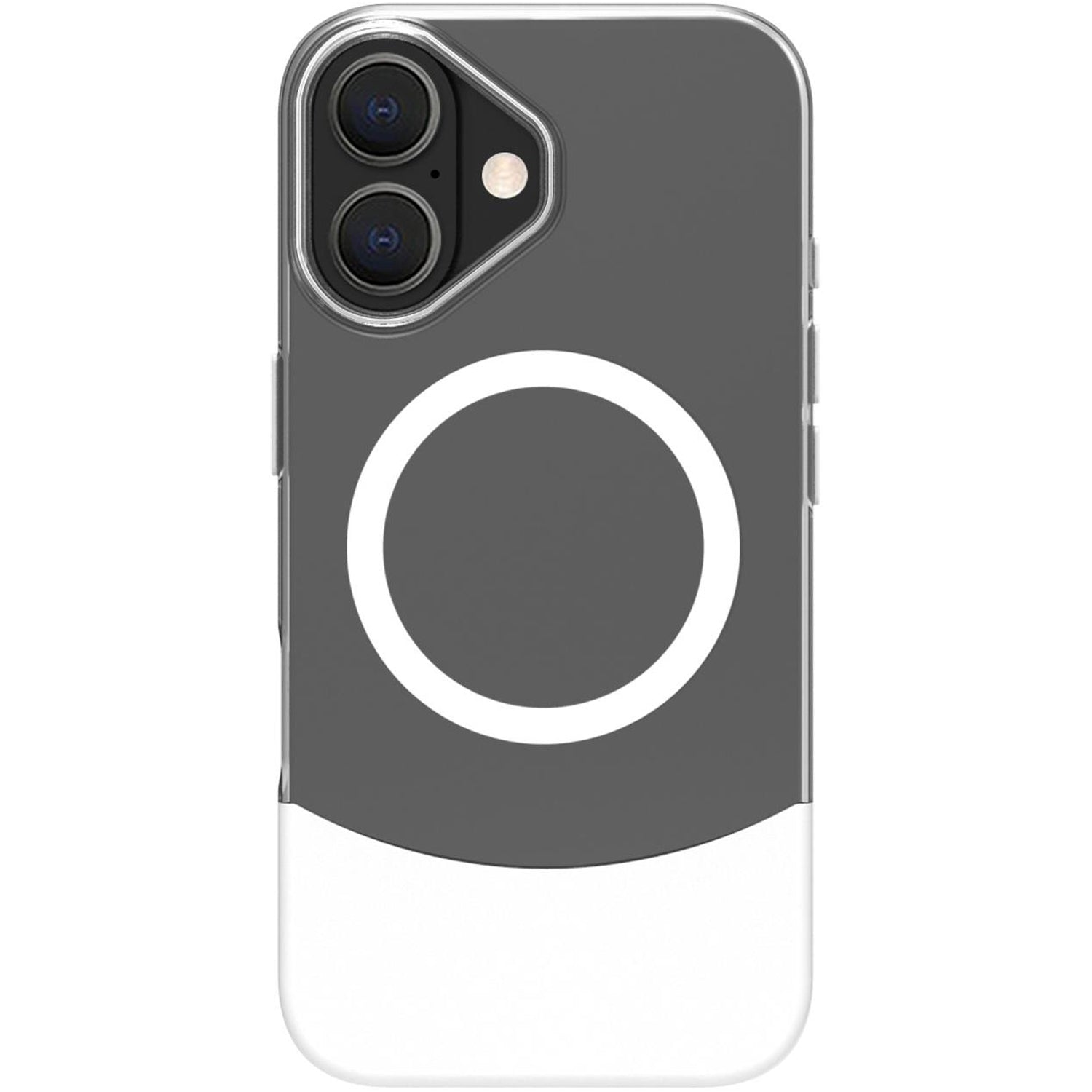 Magdual MagSafe compatible case iPhone 16 White + Transparent