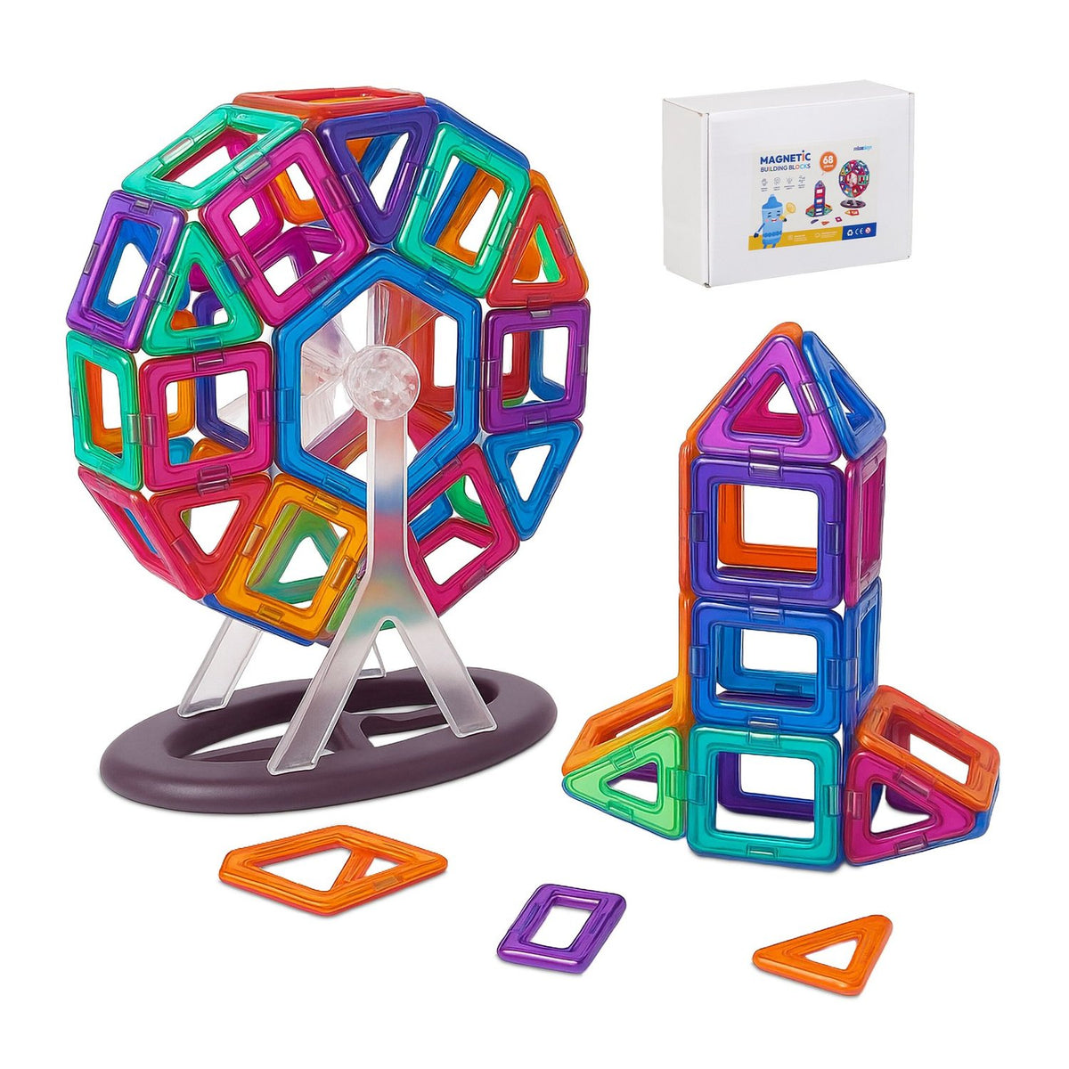 Magnetic Building Blocks Set for Kids – 50 Pieces