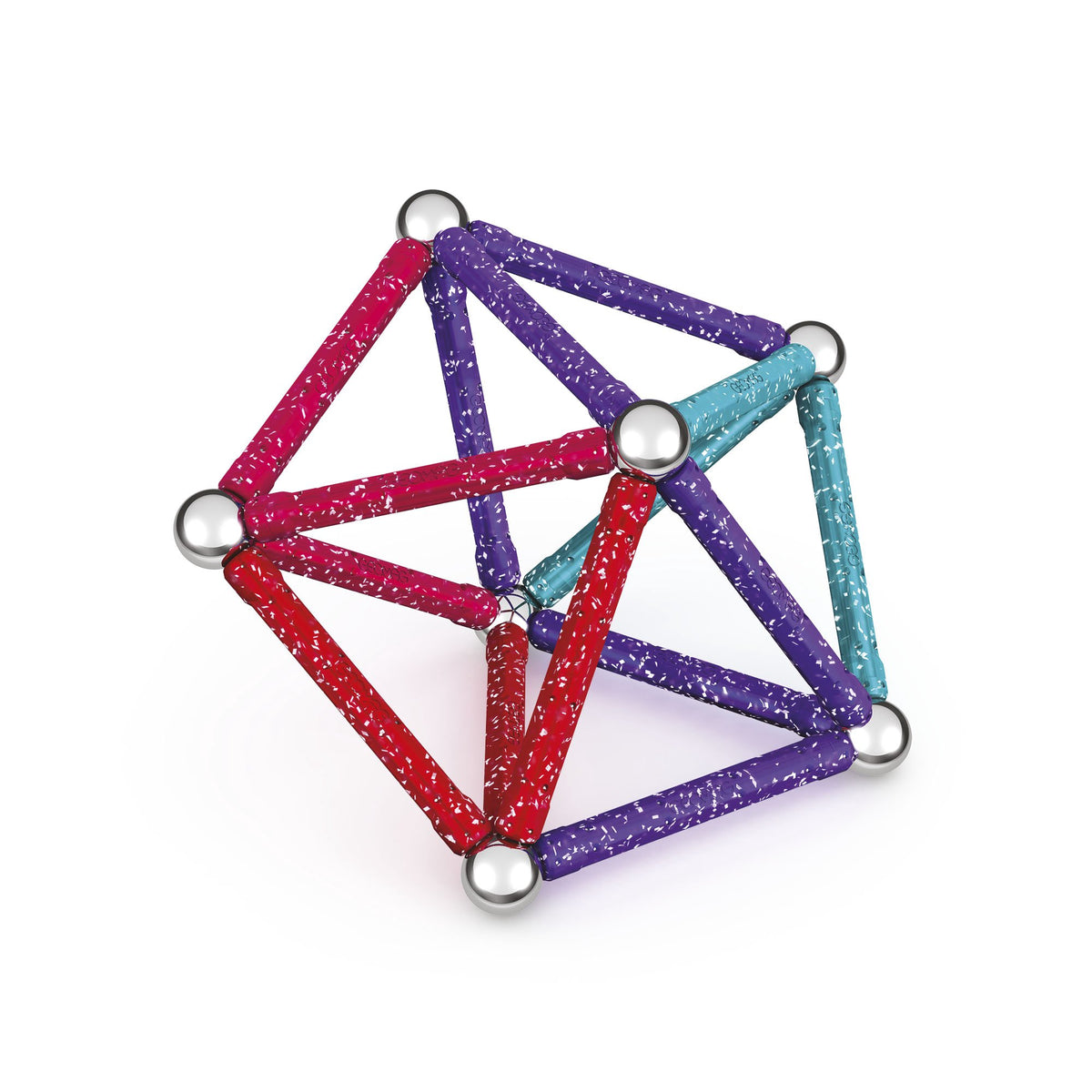 Magnetic Building Set, Glitter Panels, 82 Pieces
