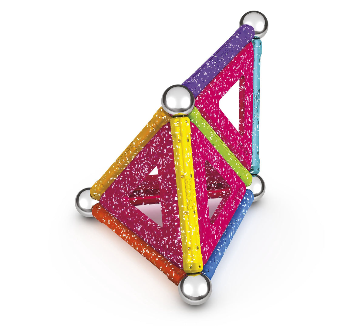 Magnetic Building Set, Glitter Panels, 82 Pieces