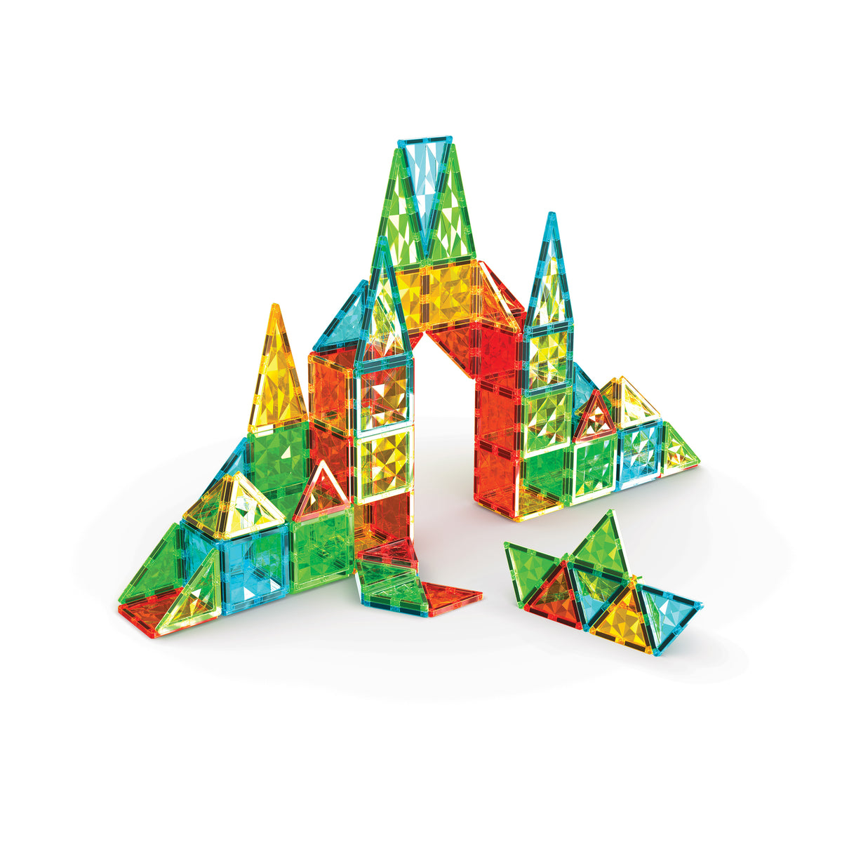 Magnetic Building Tiles Set, 100 Pieces, Gem Pattern