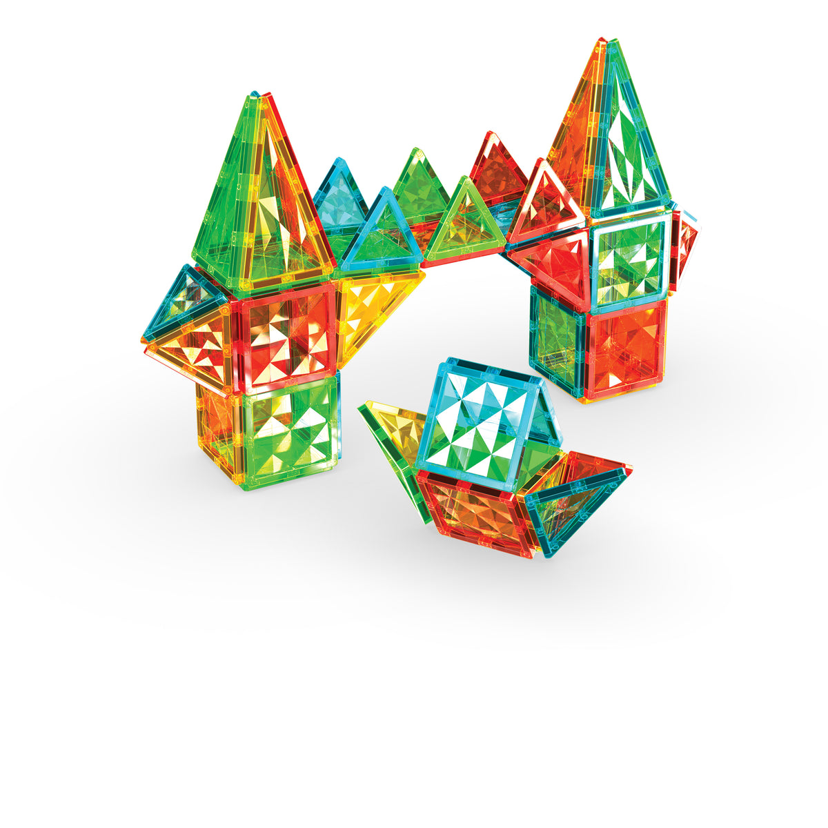 Magnetic Building Tiles Set, 60 Pieces, Gem Pattern