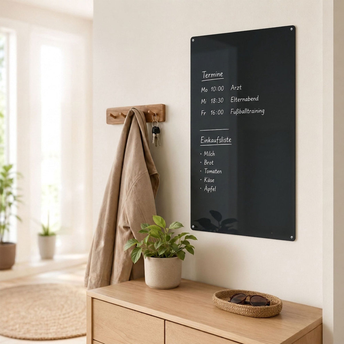 Magnetic Steel Wall Board, 50x30 cm – Chalk Markers Included