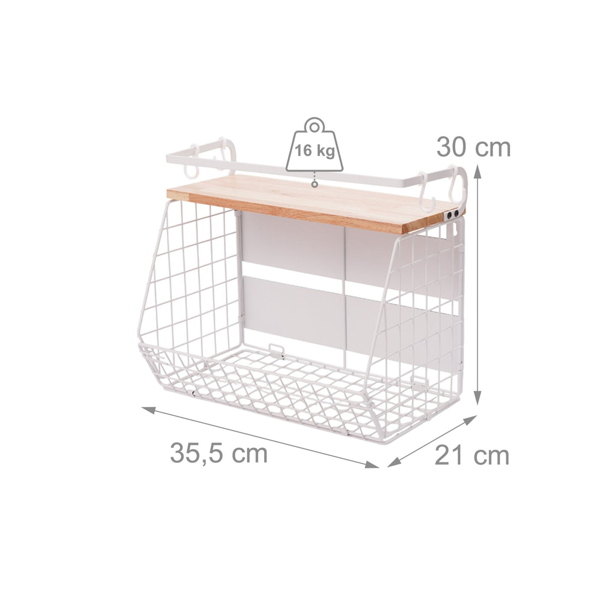 Magnetic Wall Fruit Basket Shelf, 2 Pack
