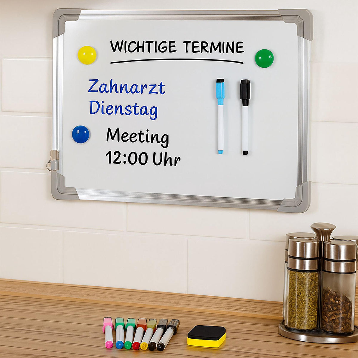 Magnetic Whiteboard 30x40 cm with Markers and Magnets