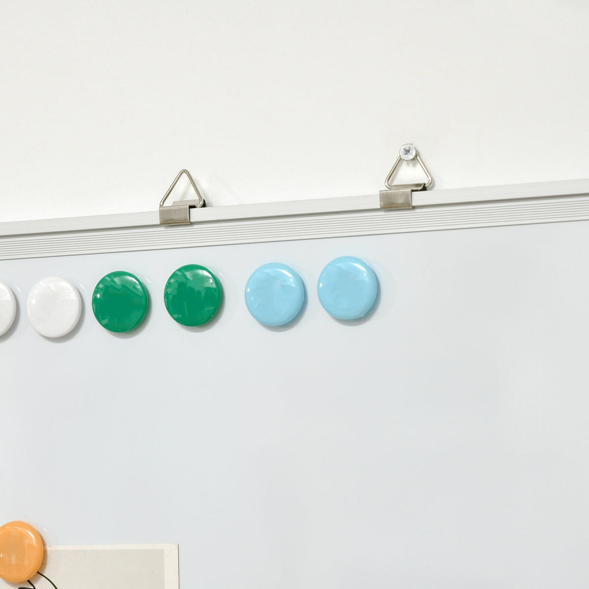 Magnetic Whiteboard With 4 Pens, 1 Sponge, 10 Magnets, Dry Wipe, White