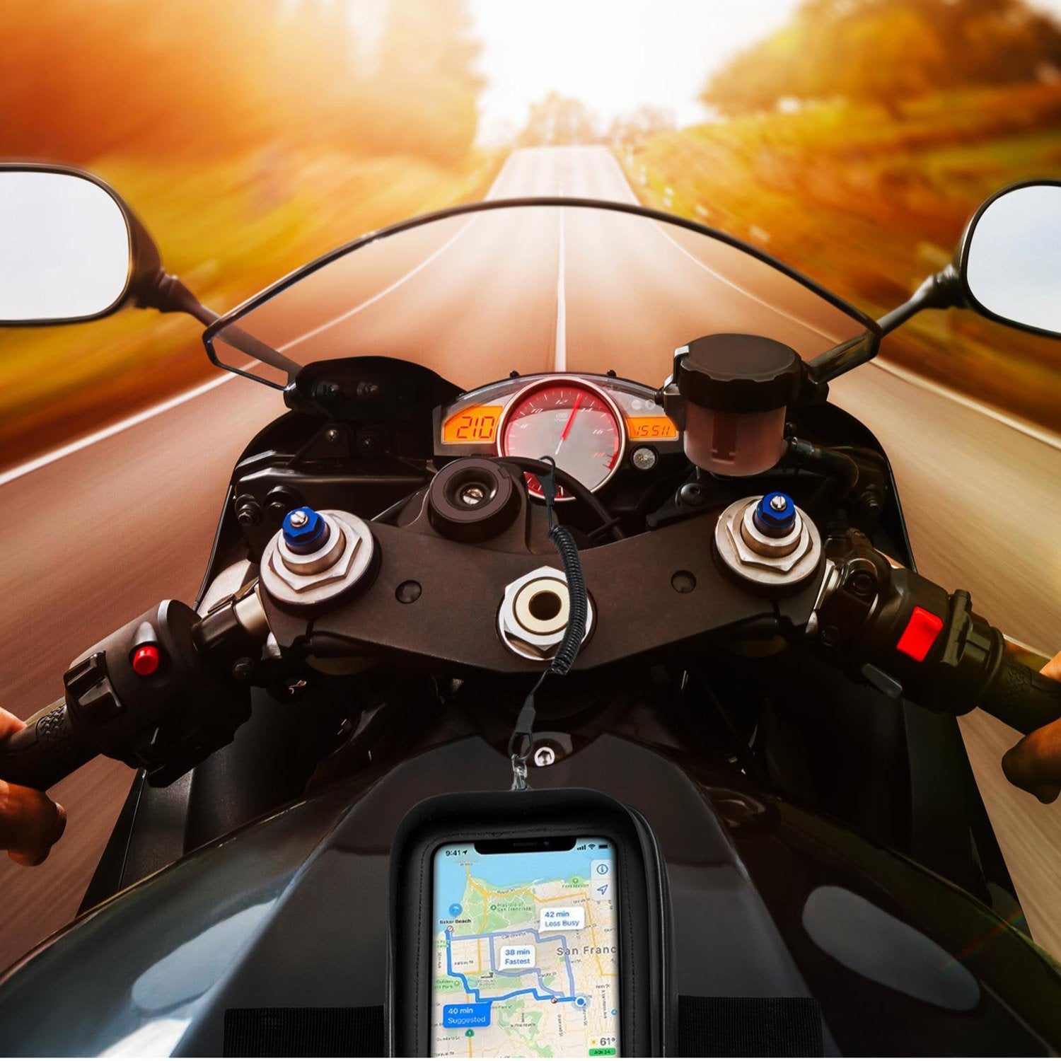 Magnetic mobile phone holder motorcycle IP64