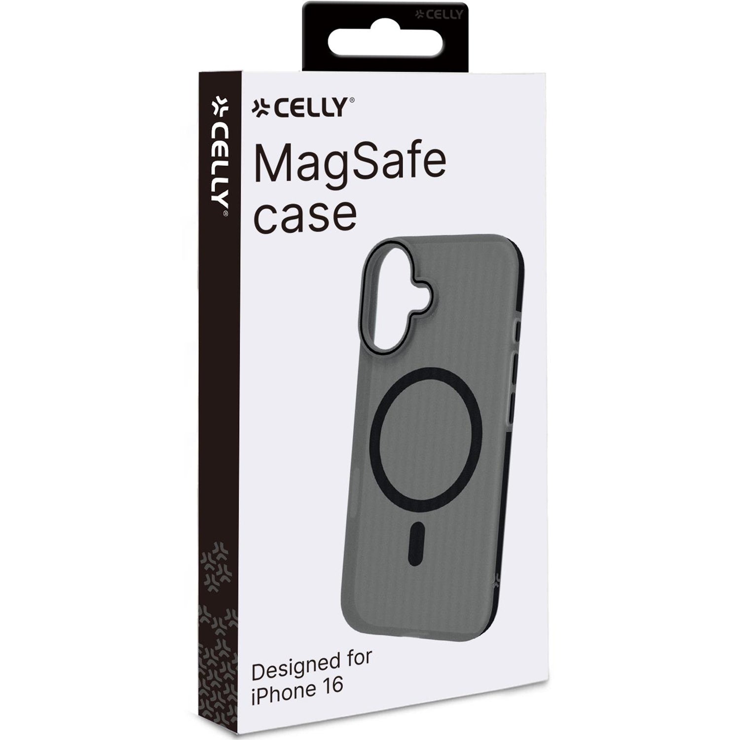 Magsuit MagSafe compatible case iPhone 16 semi-transparent Black