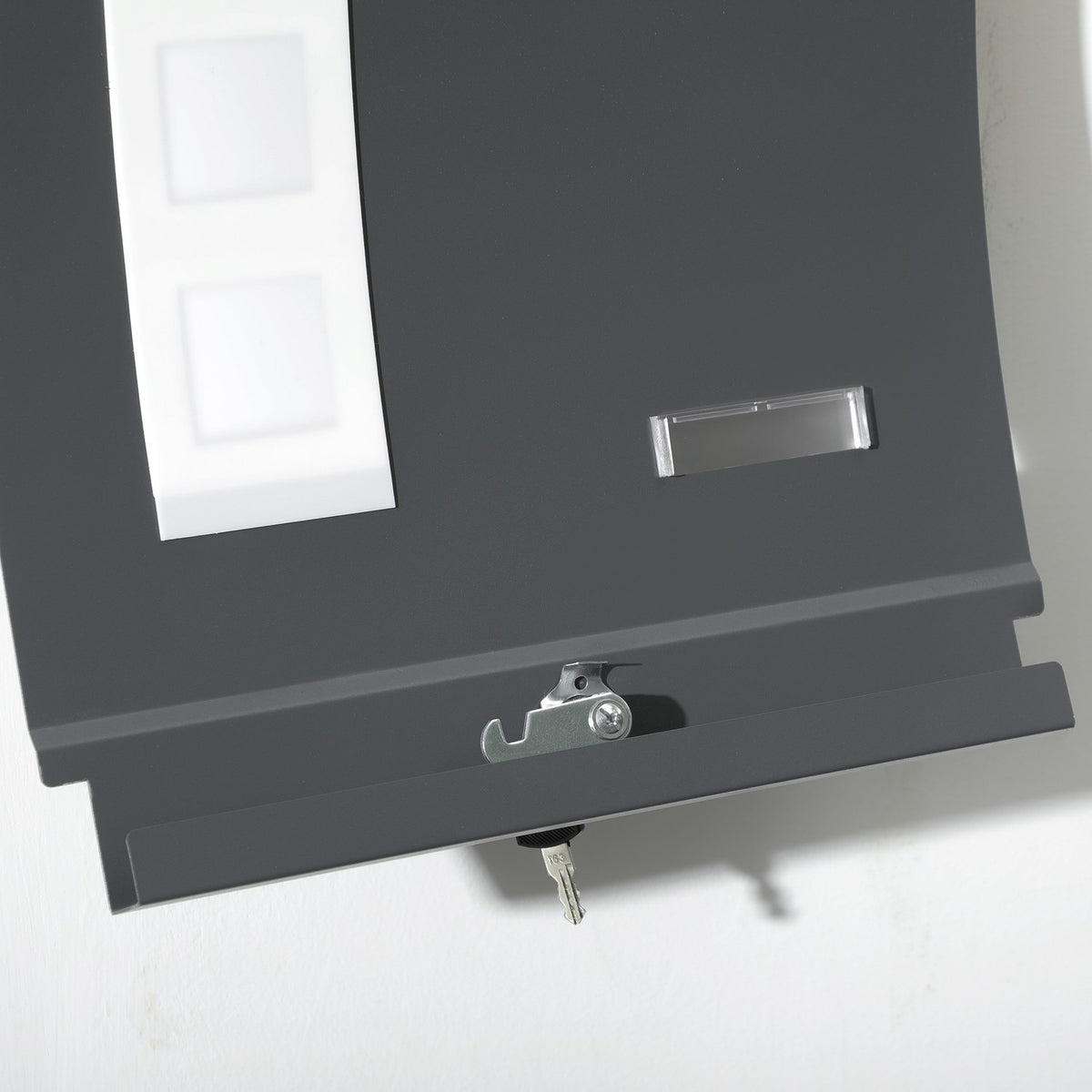 Mailbox Postbox with Lid, Lock, Wall Mailbox with Viewing Window Water Hole Made of Galvanized Steel, for Outdoor, 32 x 10 x 45 cm, Dark Gray |