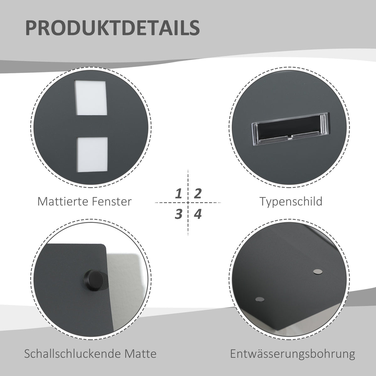 Mailbox Postbox with Lid, Lock, Wall Mailbox with Viewing Window Water Hole Made of Galvanized Steel, for Outdoor, 32 x 10 x 45 cm, Dark Gray |