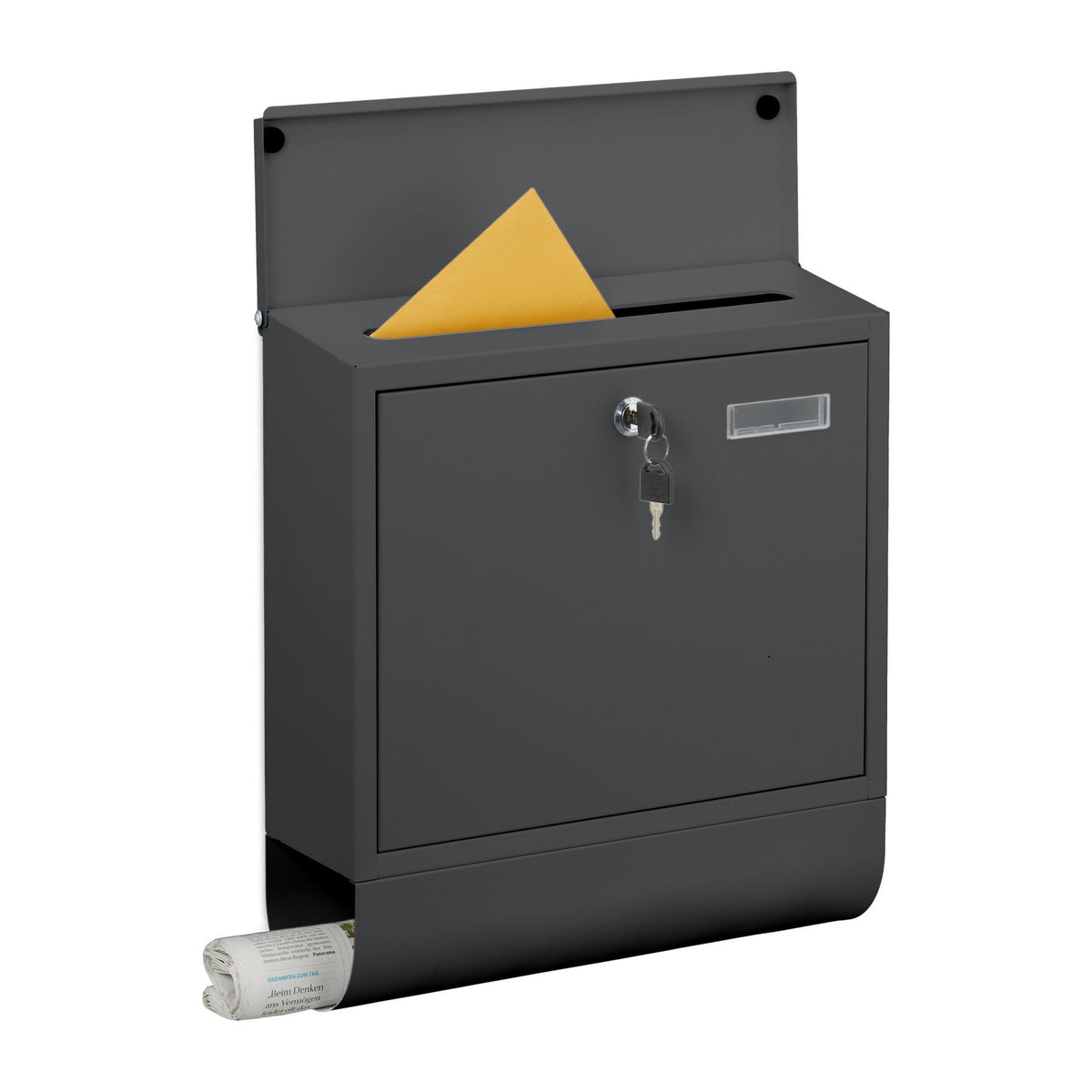 Mailbox with Newspaper Holder – Metal, Matte Finish