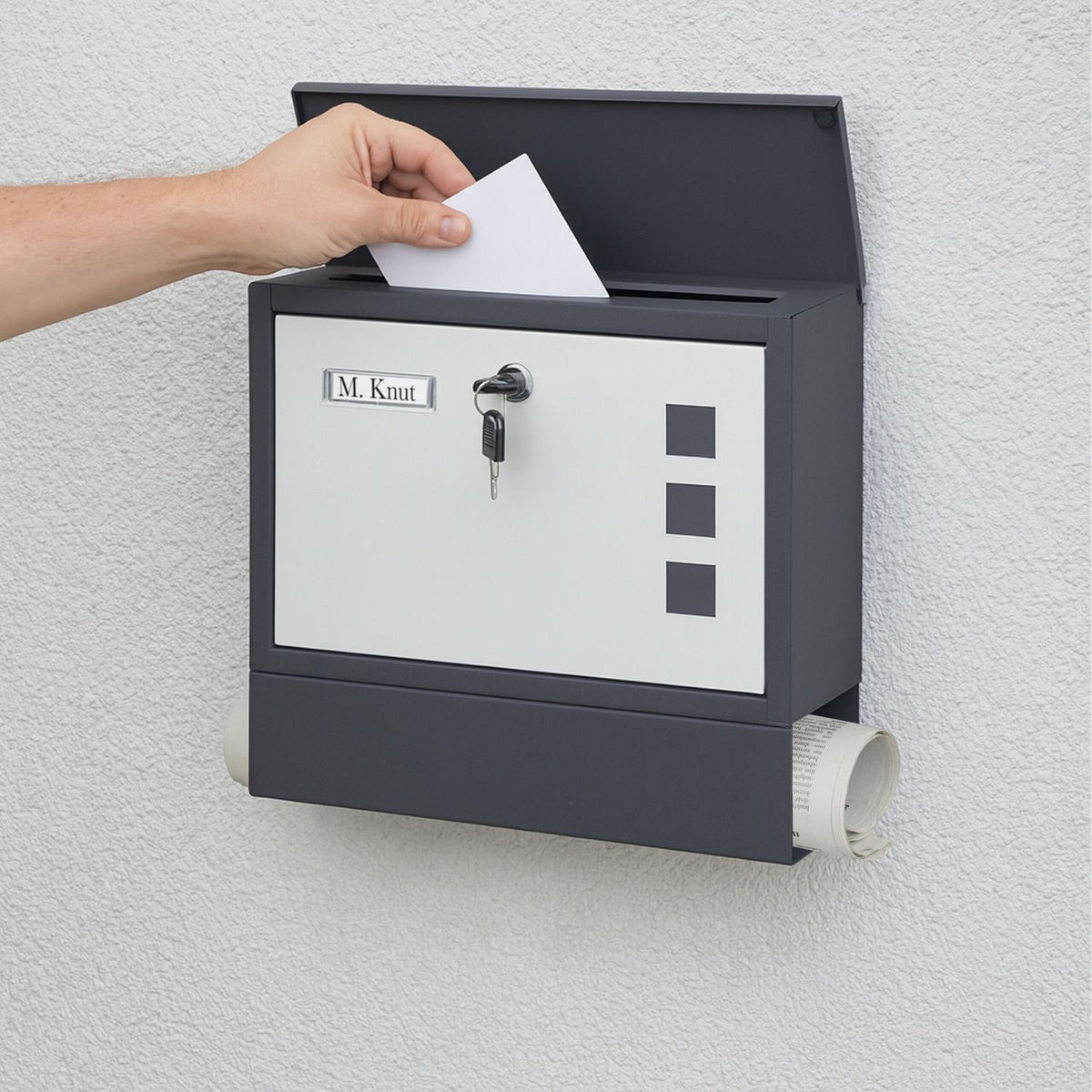 Mailbox with Newspaper Holder – Metal, Matte Finish