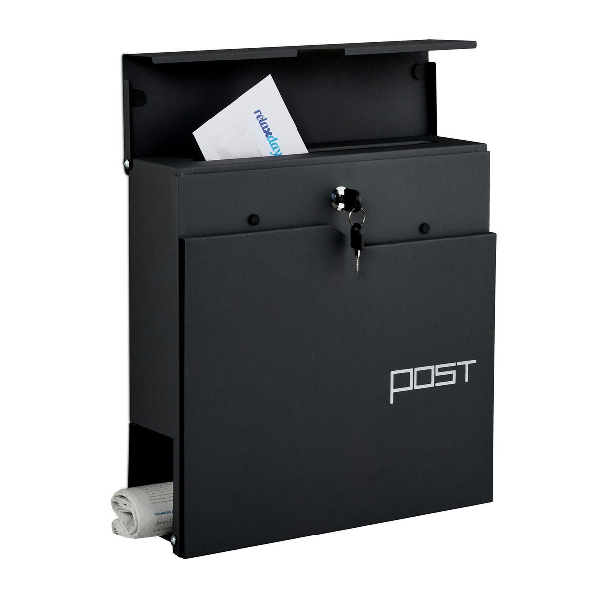 Mailbox with Newspaper Holder – Modern Design, Secure Lock