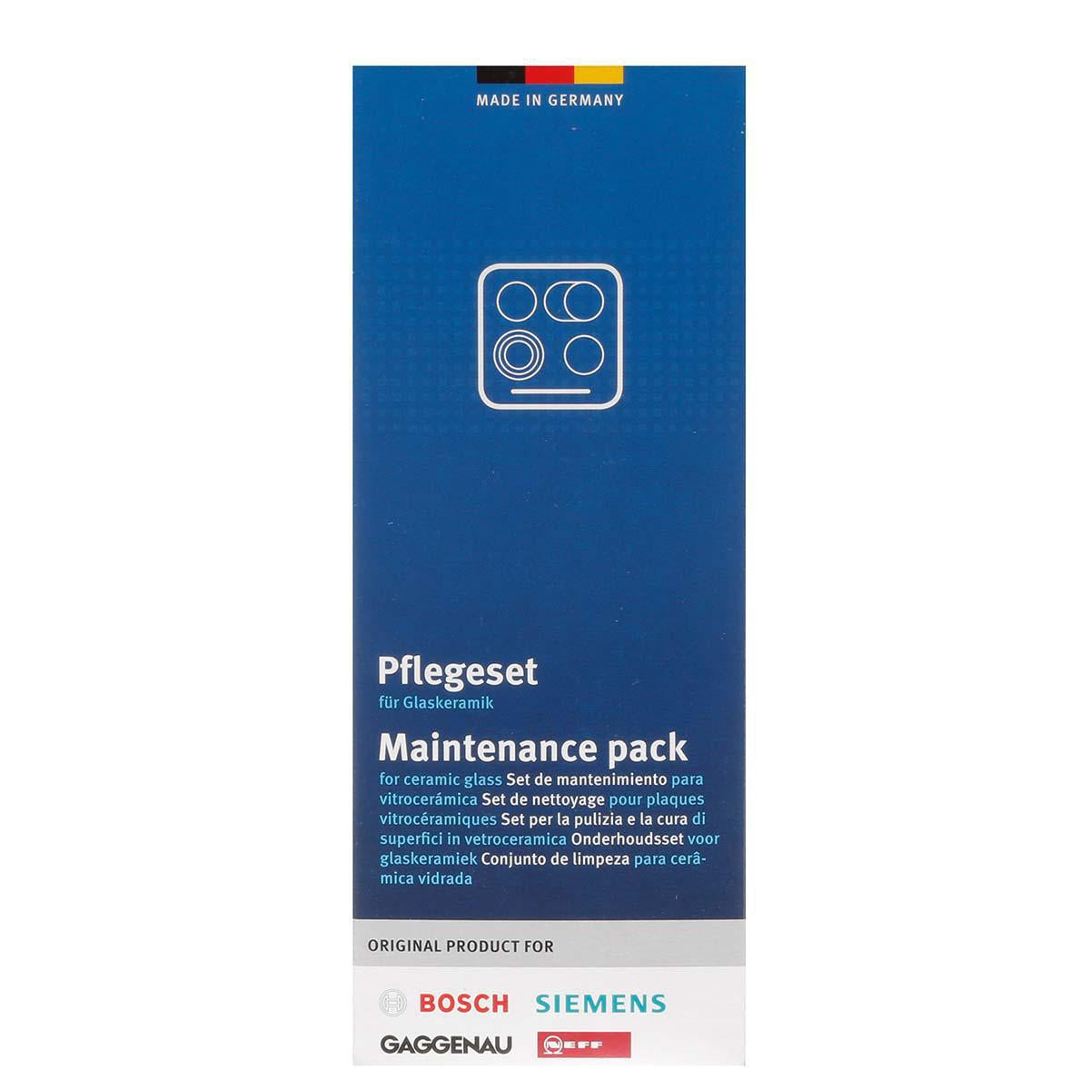 Maintenance set for glass ceramic hobs