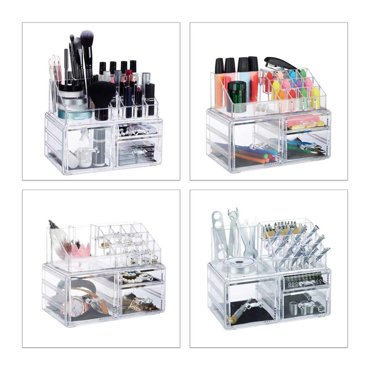 Make-up holder with 3 drawers