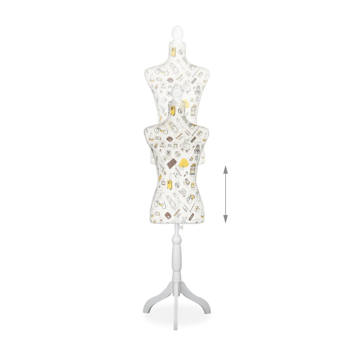 Make-up mannequin with adjustable height