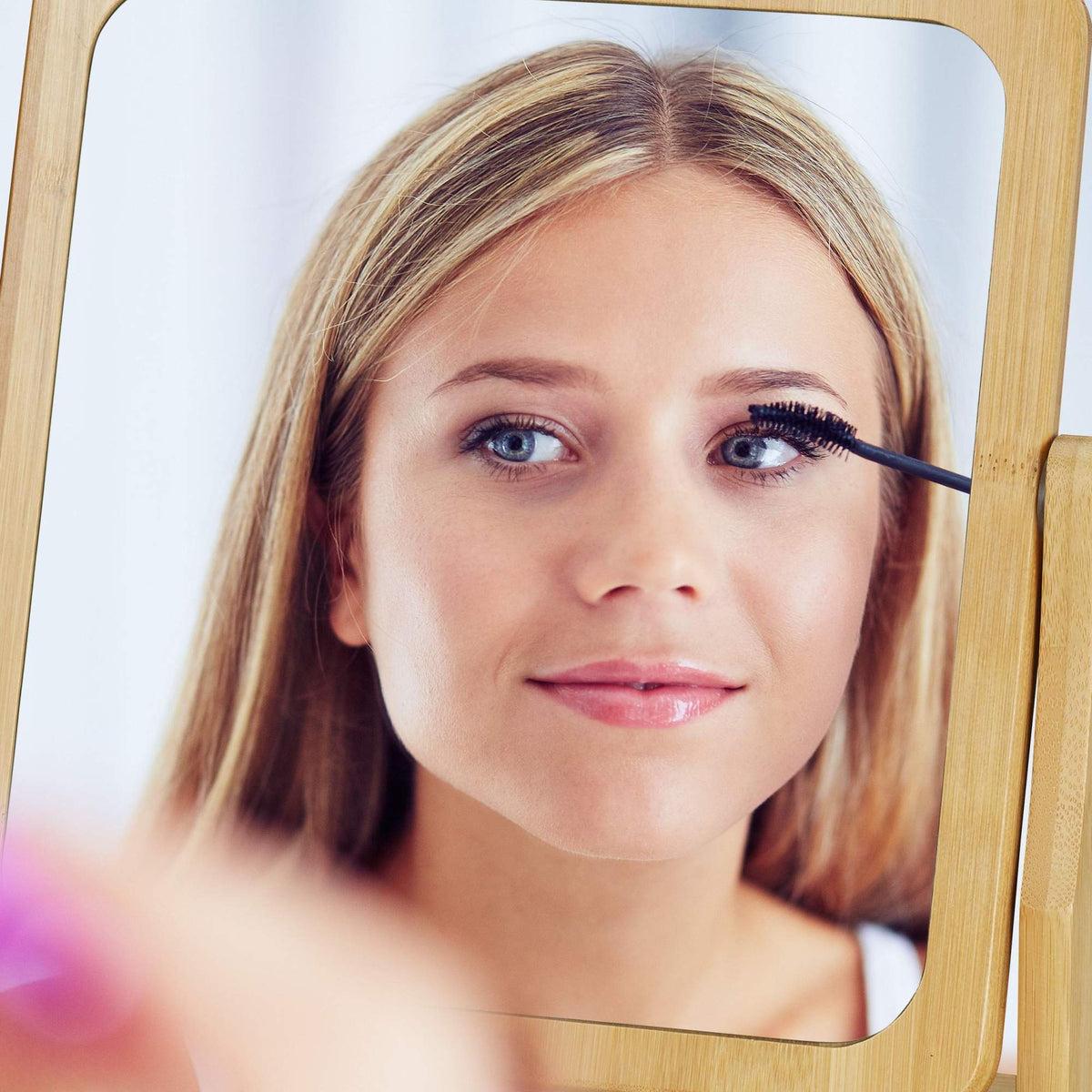 Makeup mirror bamboo