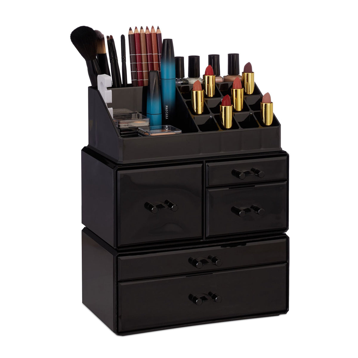 Make-up storage in acrylic with 21 compartments