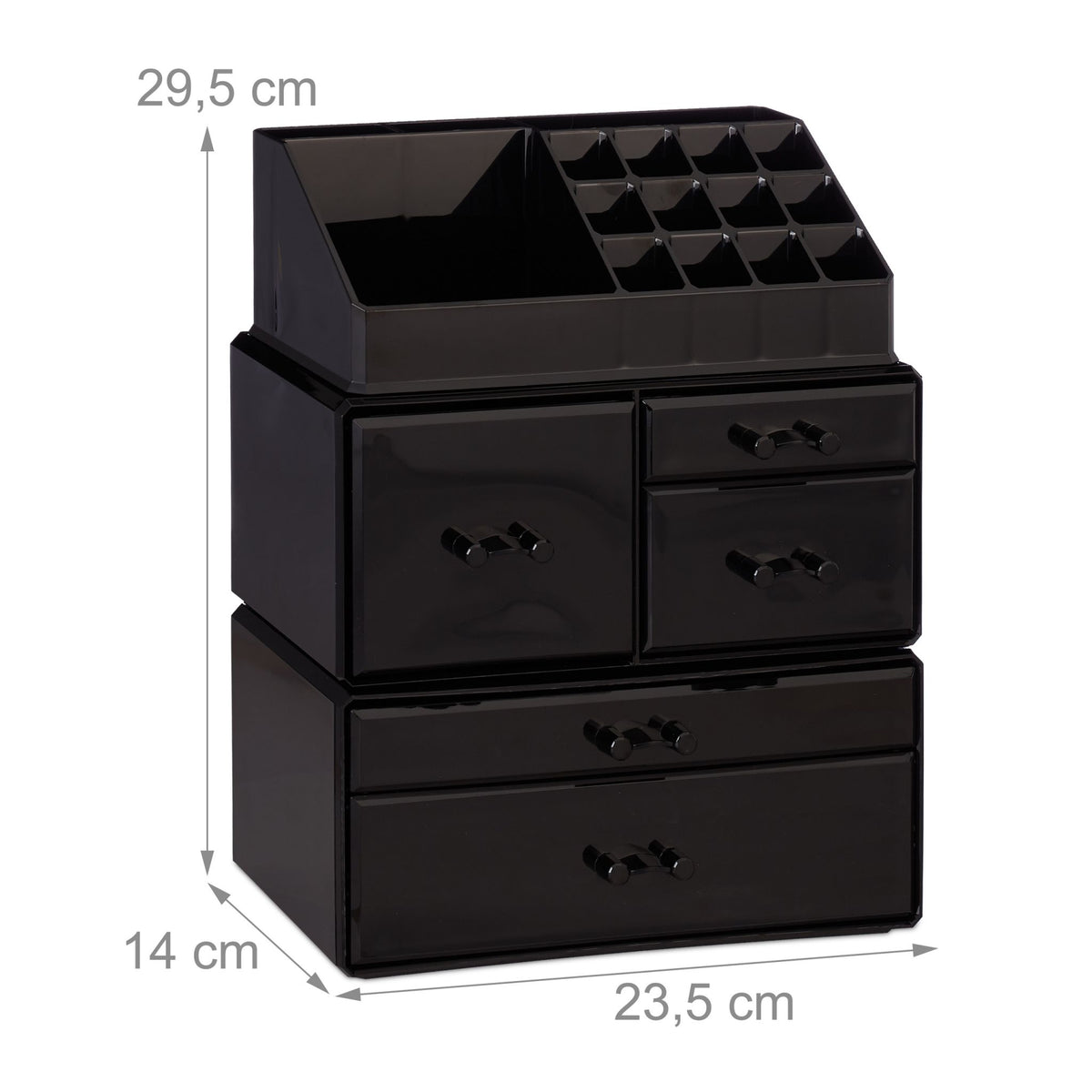Make-up storage in acrylic with 21 compartments