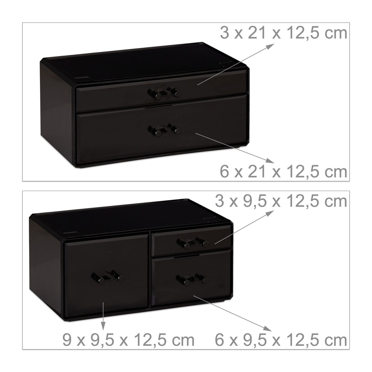 Make-up storage in acrylic with 21 compartments